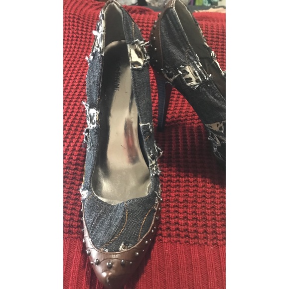 Bertinni denim and print heels size 11 - Picture 4 of 13